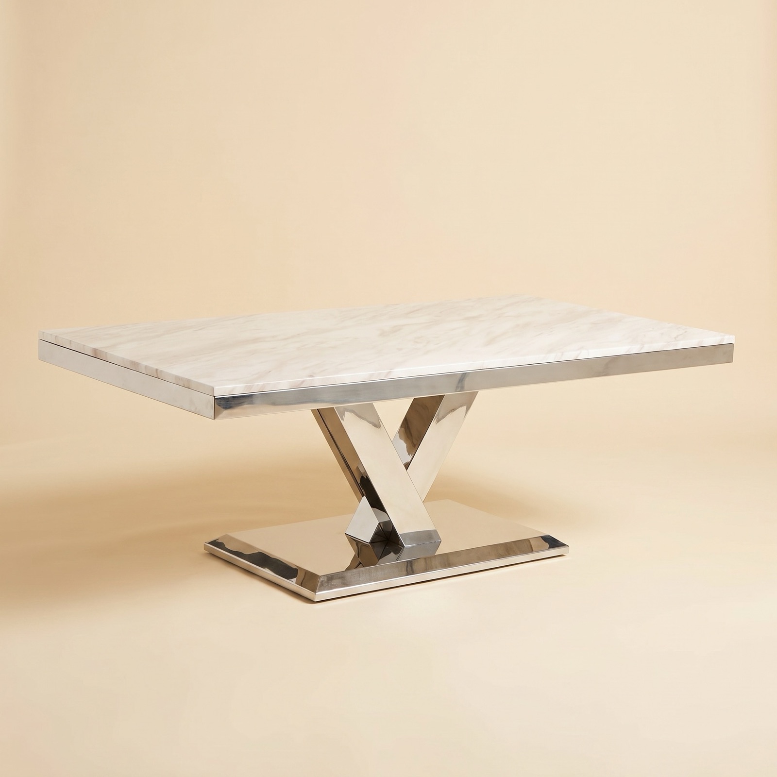 Maya Marble Coffee Table - Chrome
