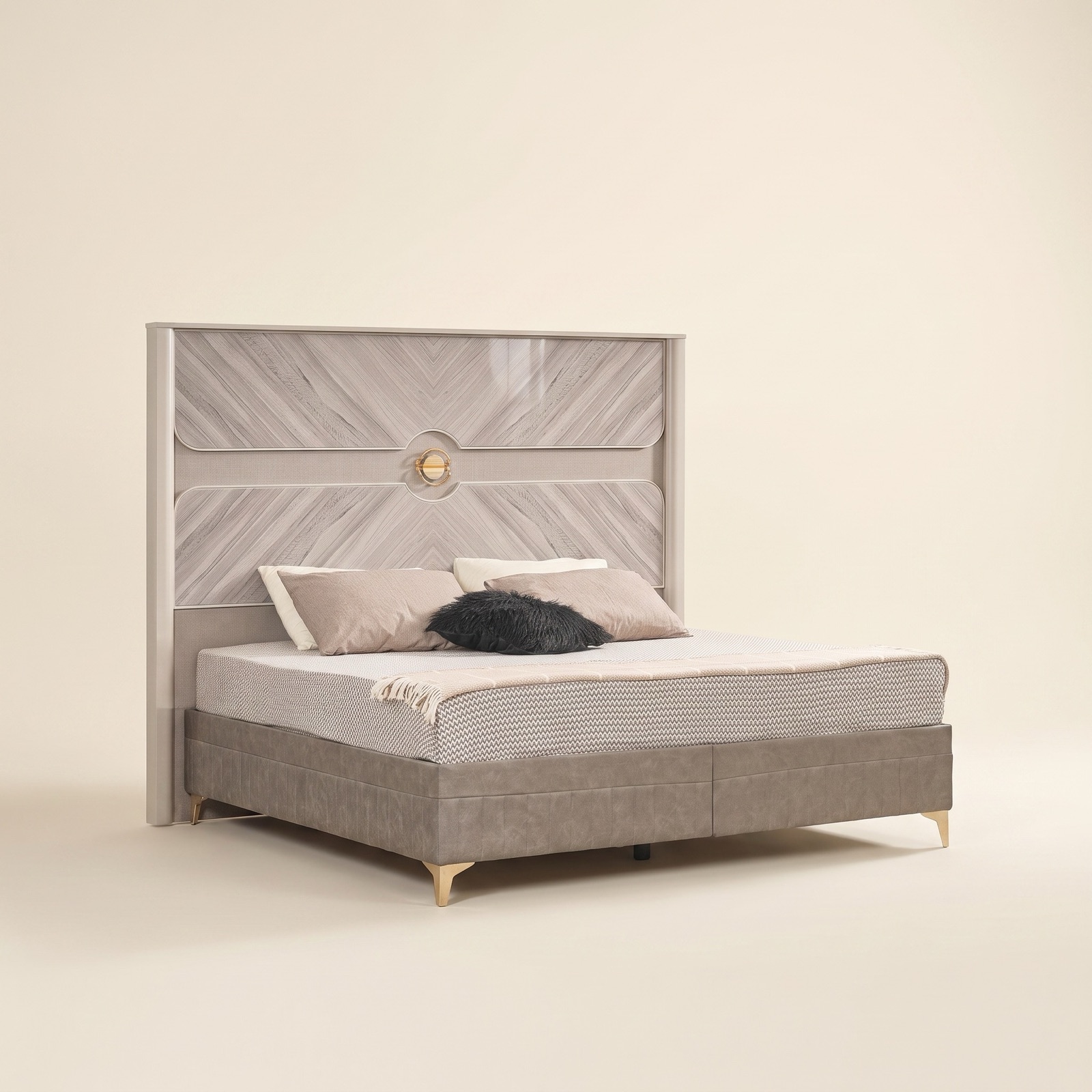Eternity King Storage Bed - Beige