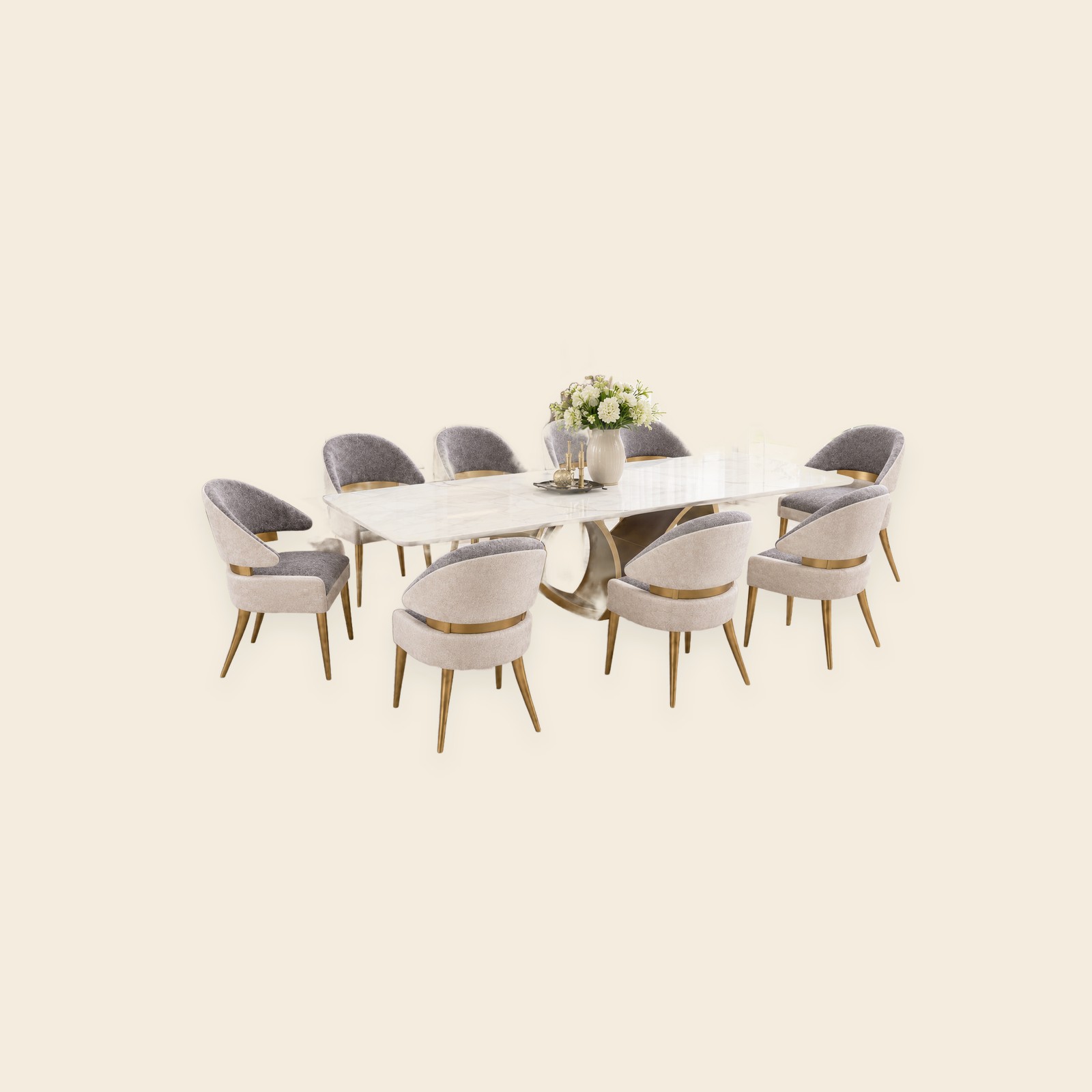 Rene Marble-Look Dining Collection