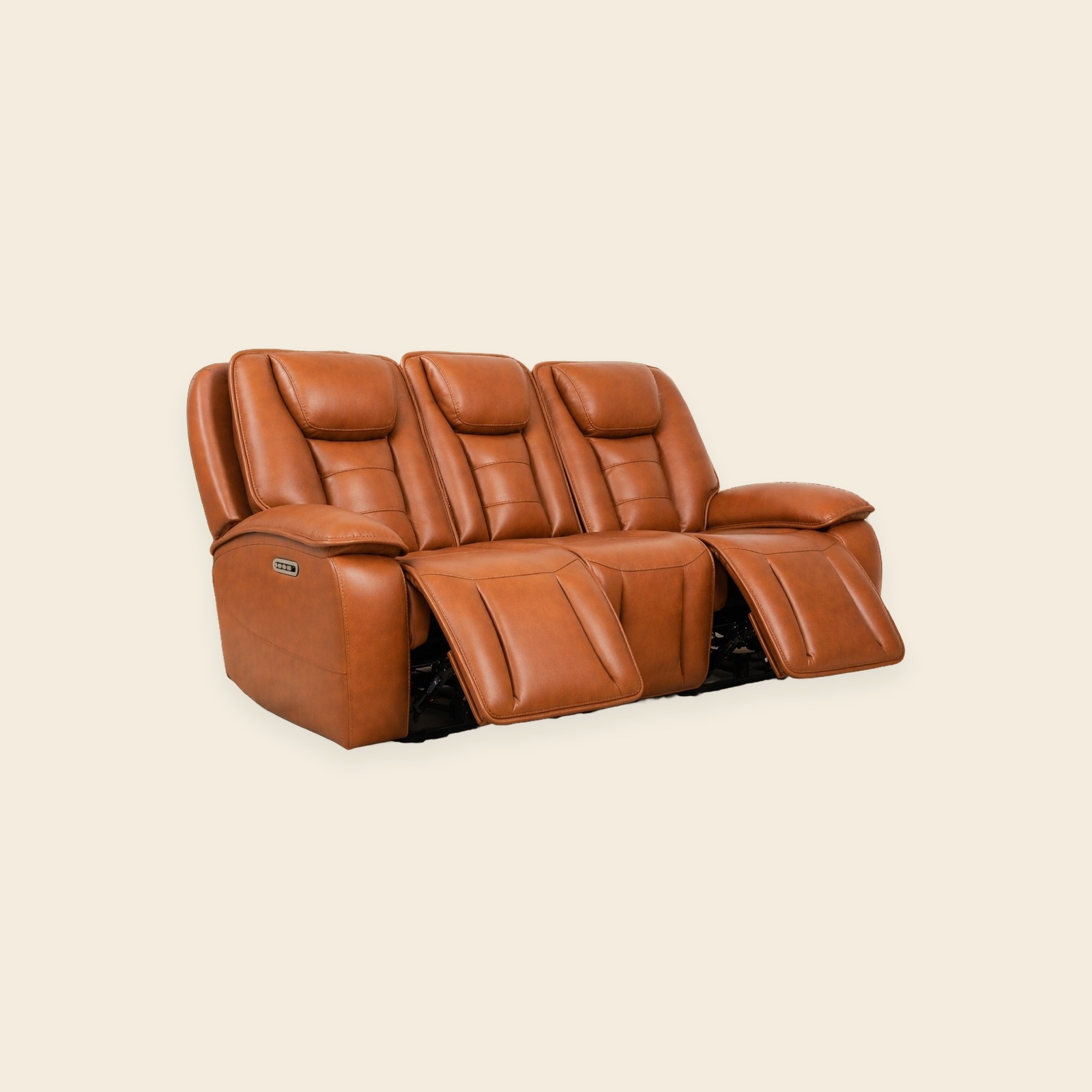 Hennessy Power Reclining Sofa - Cognac