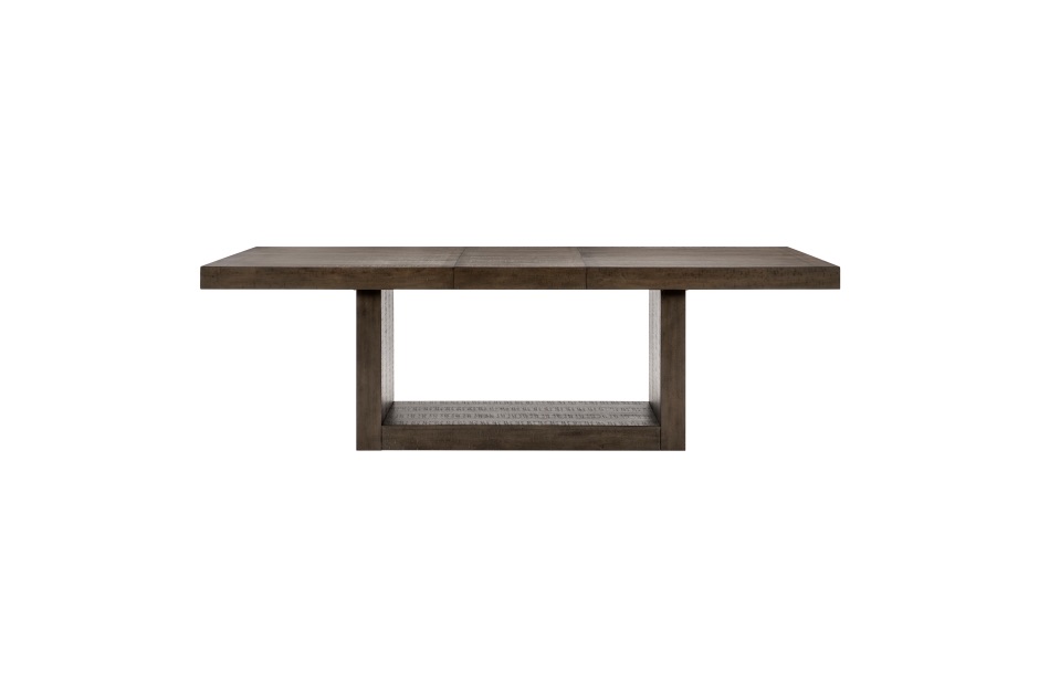 Brookings Dining Set - Brown Acacia with Grey Chairs