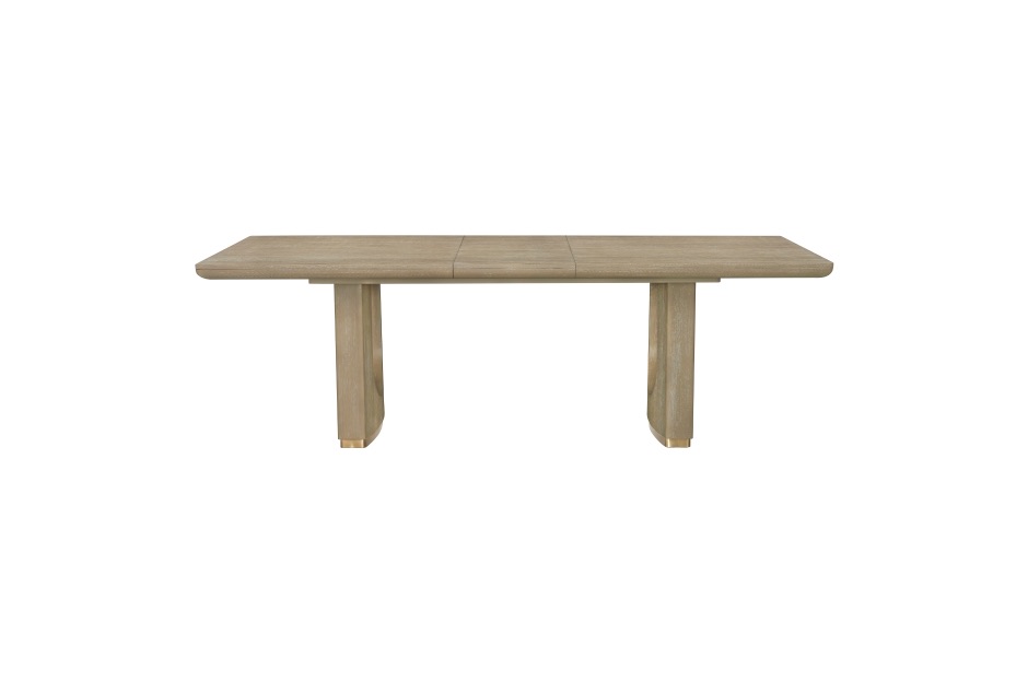 Niche 7-Piece Oak Dining Set with Beige Chairs