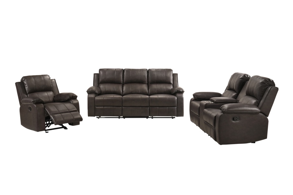 Mercer 3-Piece Reclining Sofa Set - Brown