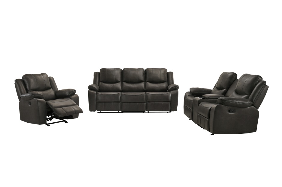 Nimbus 3-Piece Reclining Sofa Set - Charcoal