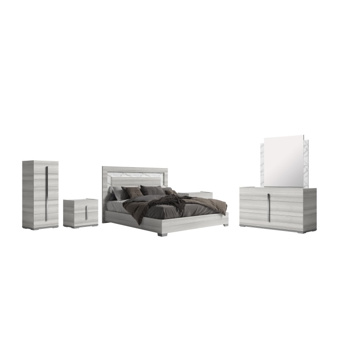 Carrara Grey LED Bedroom Set