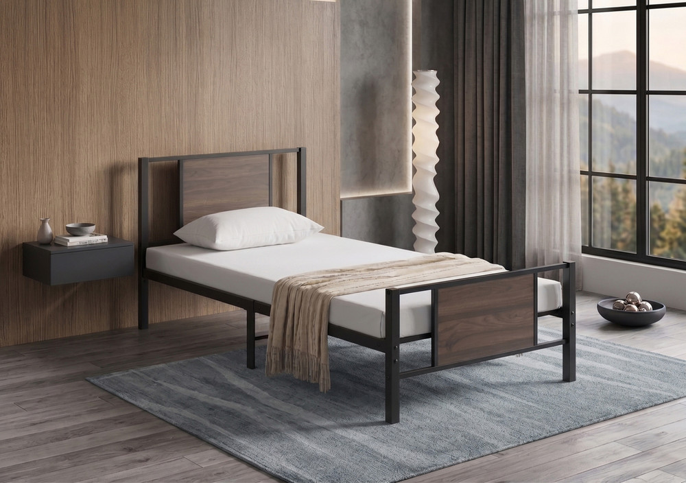 Hendrix Metal & Wood Platform Bed