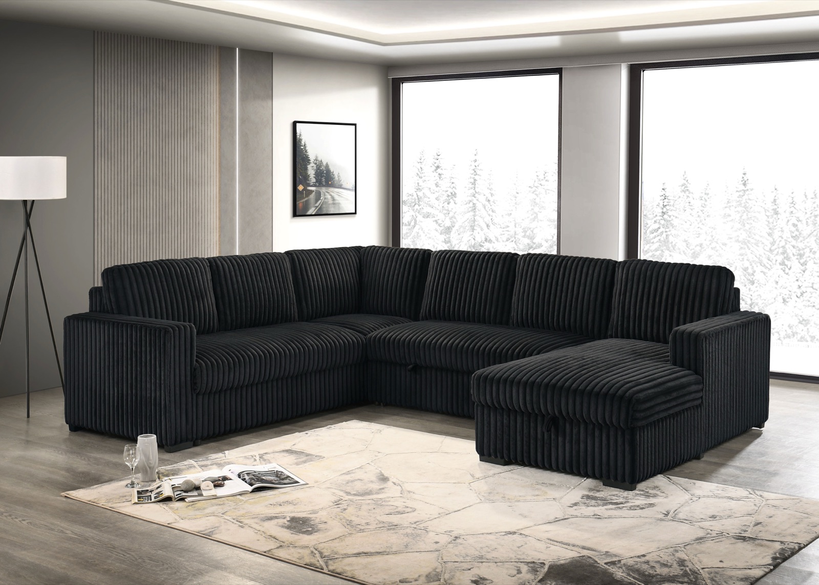 Kodiak Corduroy Sectional Sofa Bed