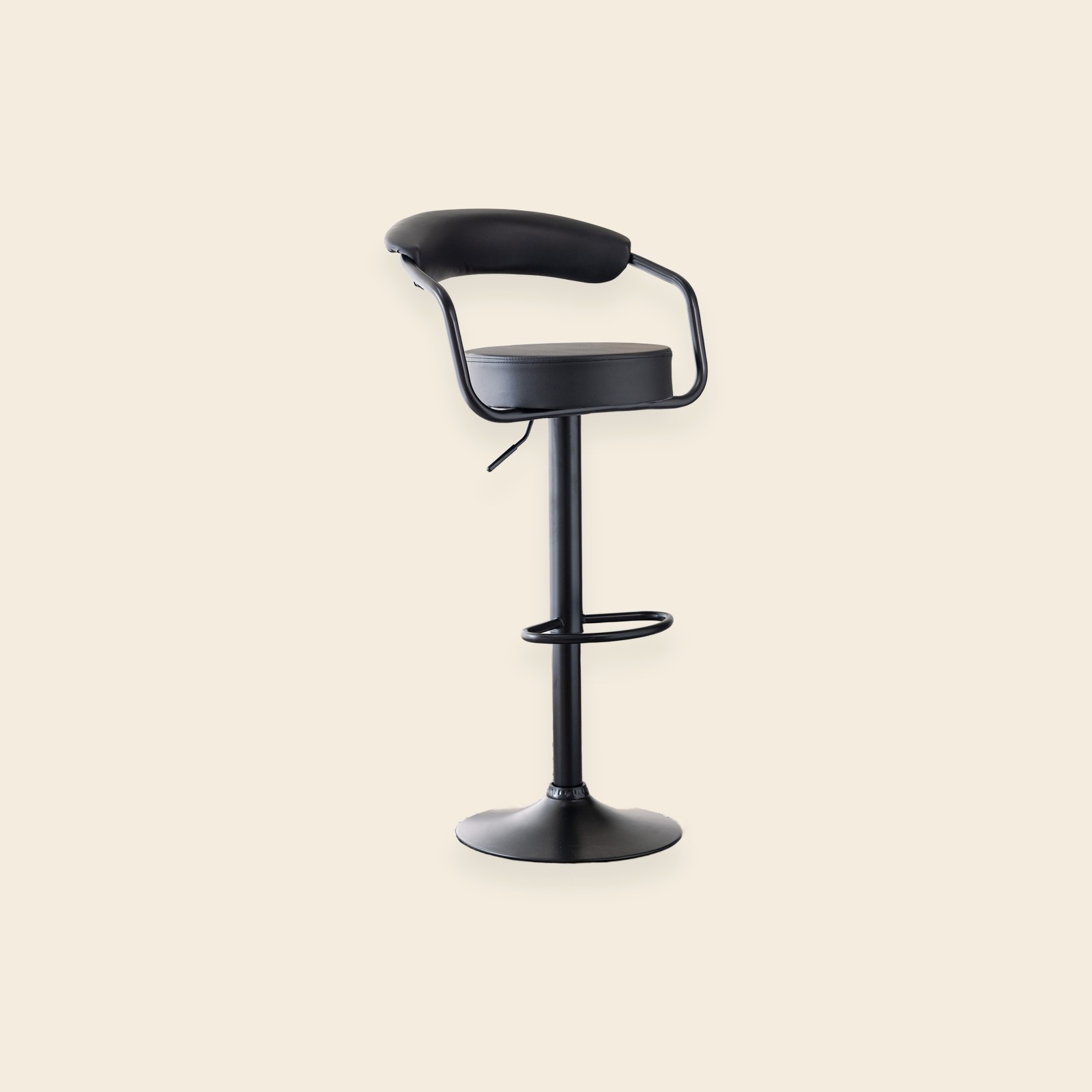 Soren Adjustable Swivel Bar Stool — Black