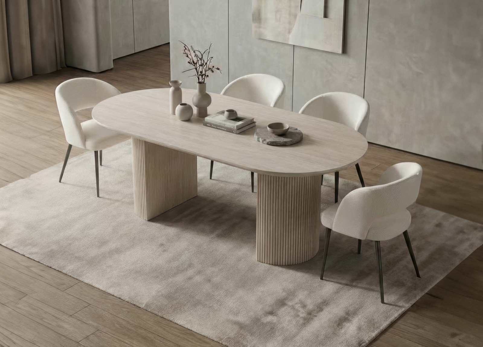 Sereno Travertine Dining Set