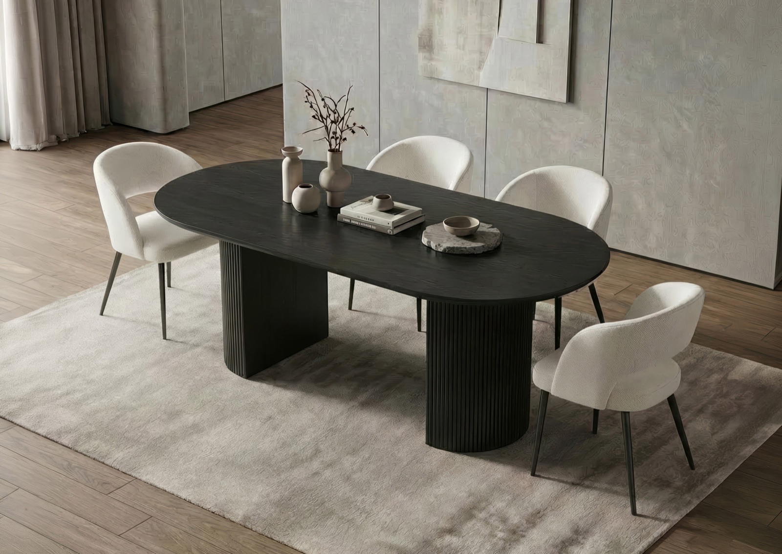 Luna Oval Pedestal Dining Set