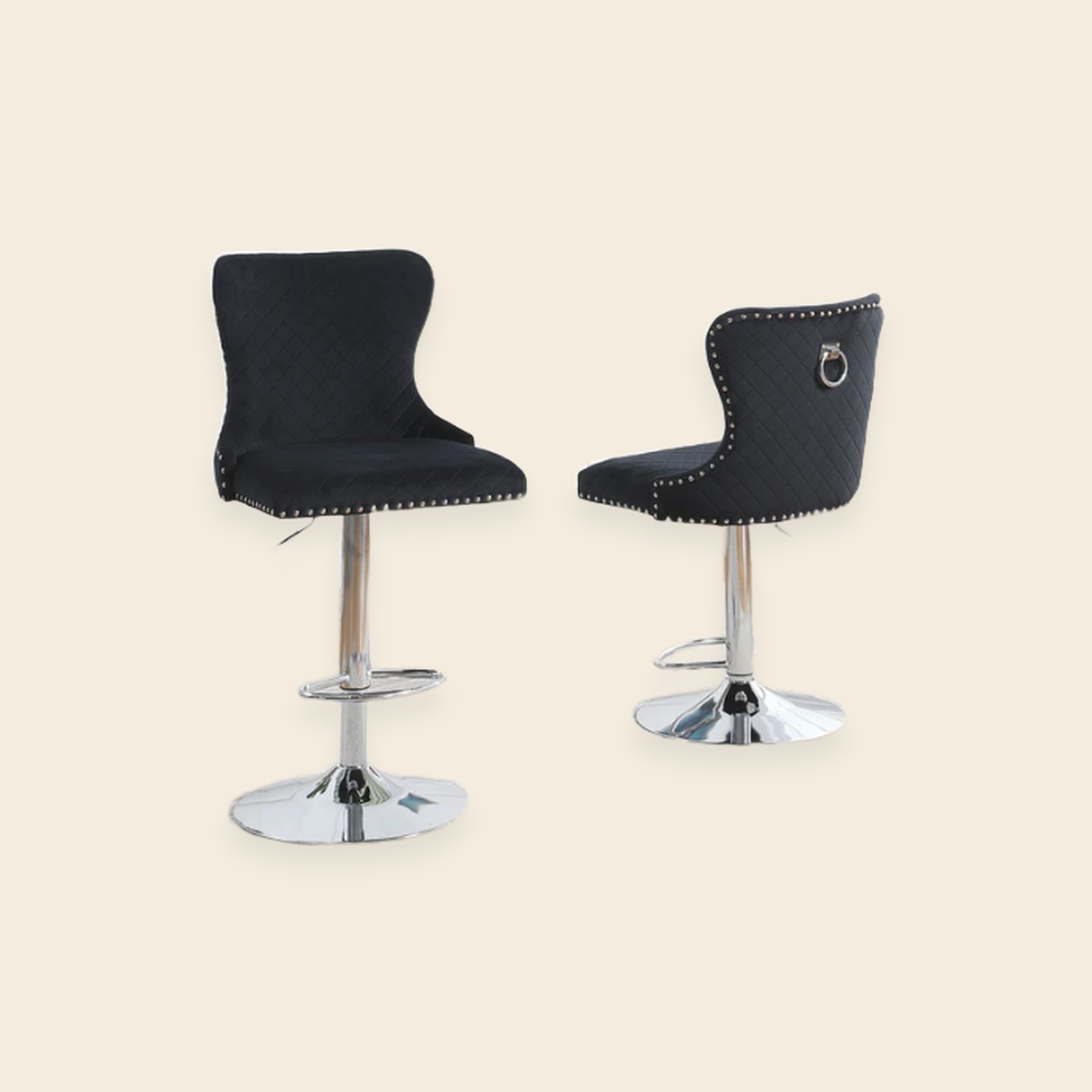 Micheal Velvet Adjustable Bar Stool